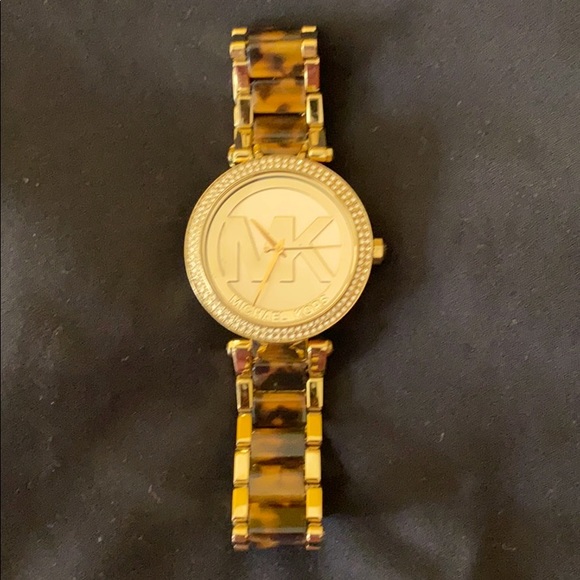 Gold and leopard Michael Kors watch